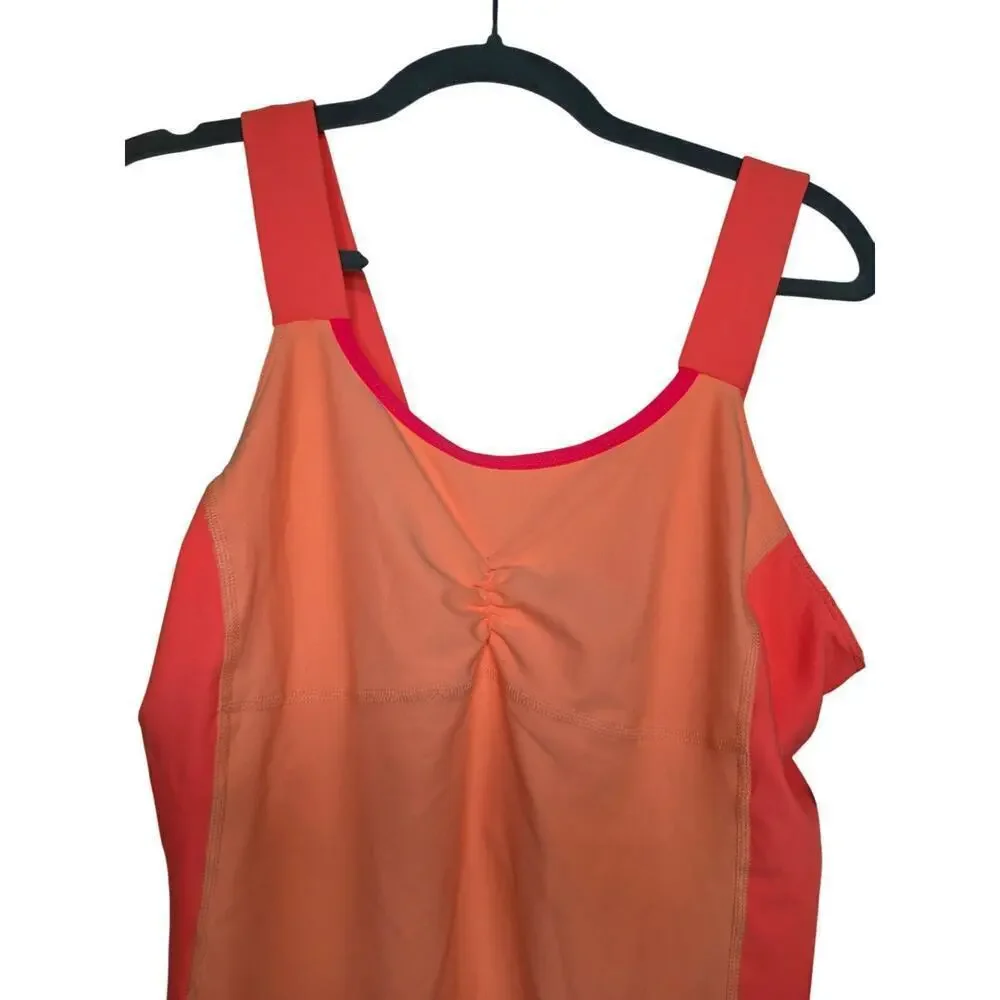 Xersion‎ Womens Orange & Pink Medium Support Bra Tank Top L